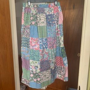Patch vintage midi skirt